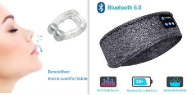 Sleeping soft eye mask wth built-in Bleutooth headphones