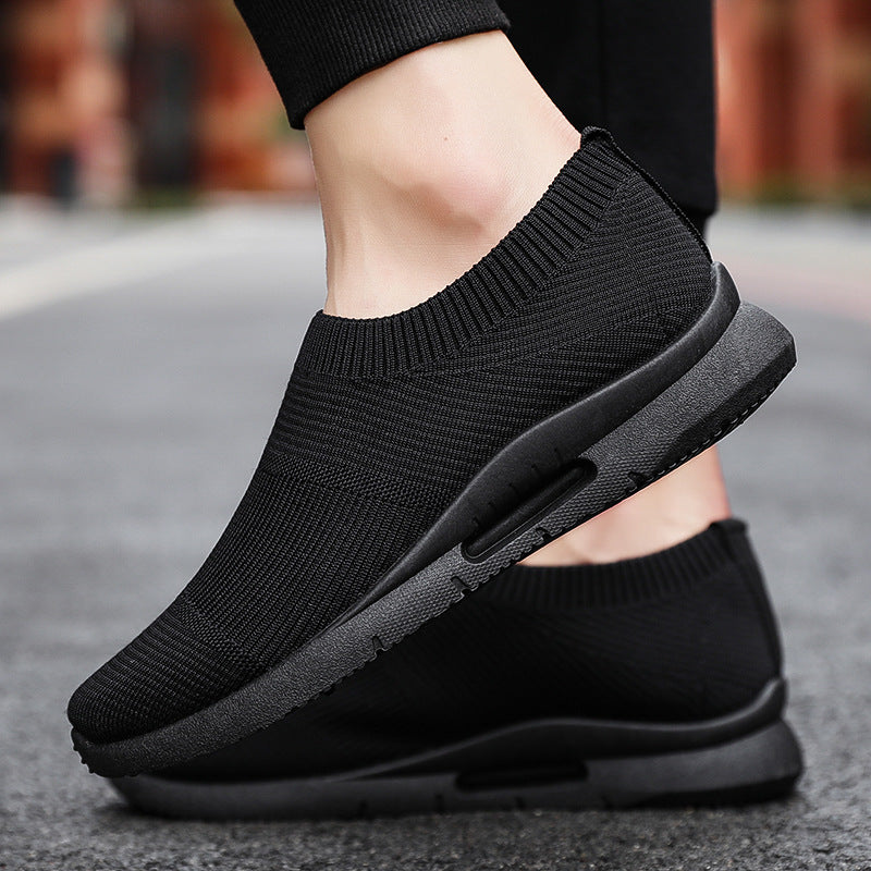 Knit Men's Black Casual Sneakers