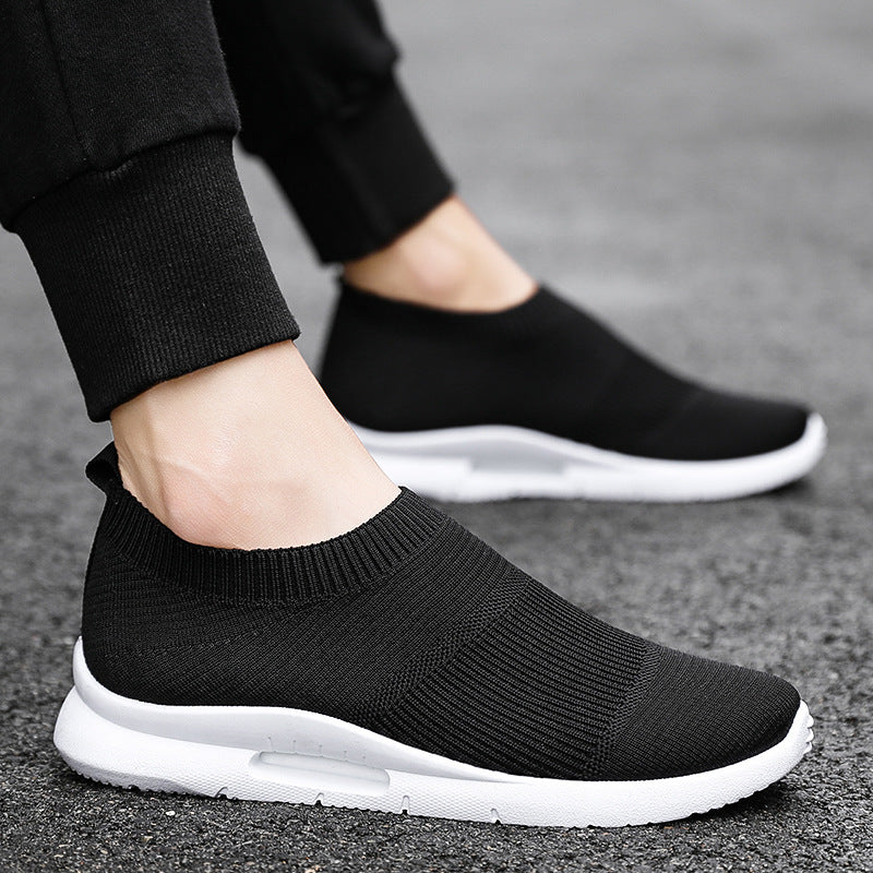 Knit Men's Black Casual Sneakers